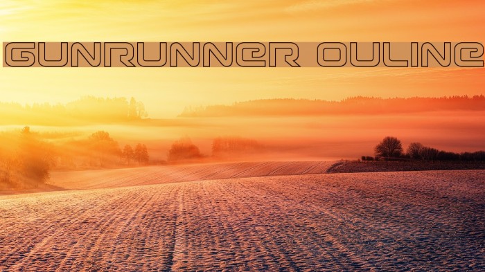 Gunrunner Ouline Font examples