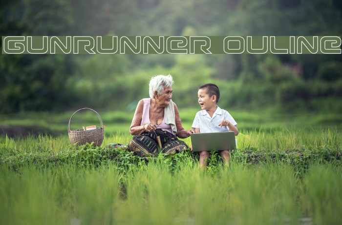 Gunrunner Ouline Font examples
