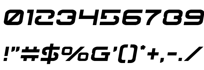Gunrunner Semi-Italic Font OTHER CHARS