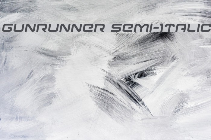 Gunrunner Semi-Italic Font examples