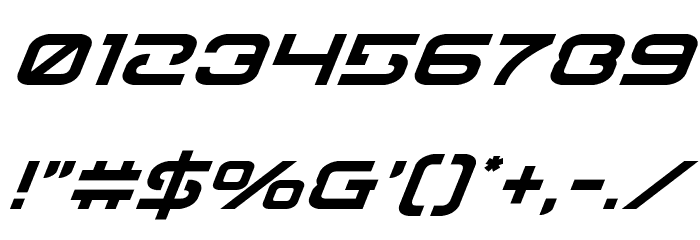 Gunrunner Super-Italic Font OTHER CHARS