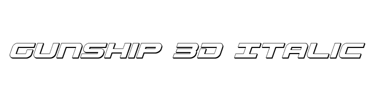 Gunship 3D Italic  font caratteri gratis