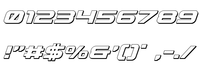 Gunship 3D Italic Font OTHER CHARS