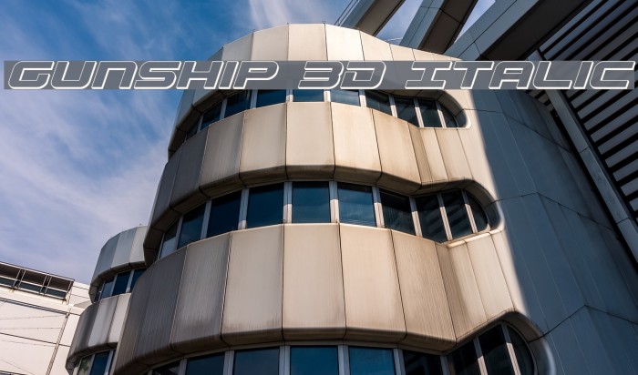 Gunship 3D Italic Font examples
