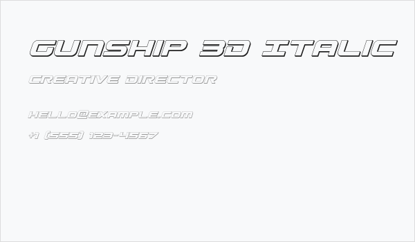 Gunship 3D Italic Business Card