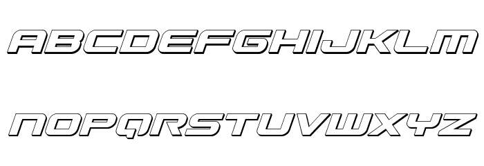 Gunship 3D Italic Font LOWERCASE