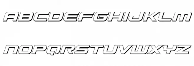 Gunship 3D Italic Caratteri MINUSCOLO