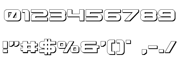 Gunship 3D Font OTHER CHARS