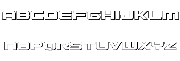 Gunship 3D Font LOWERCASE