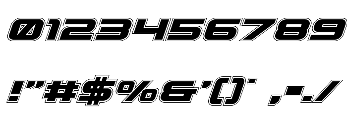 Gunship Academy Italic Font OTHER CHARS