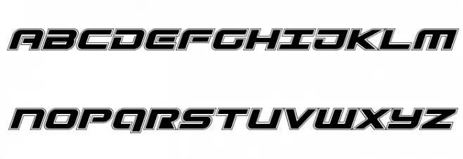 Gunship Academy Italic 字体 大写