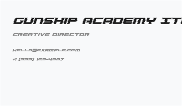 Gunship Academy Italic Business Card