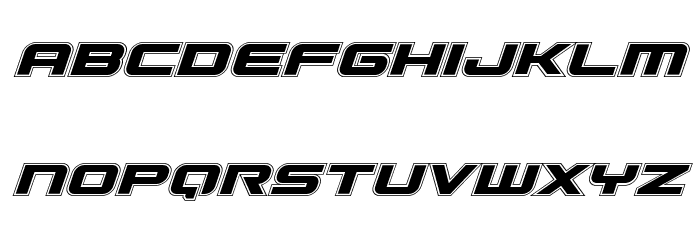 Gunship Academy Italic Font LOWERCASE
