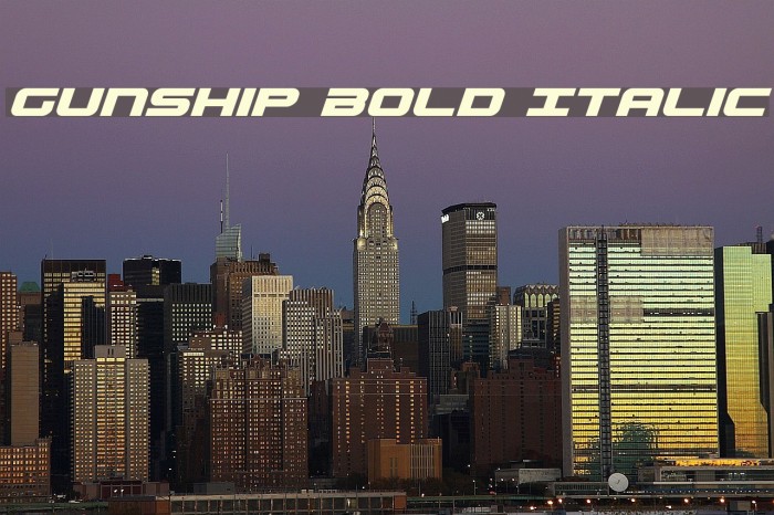 Gunship Bold Italic Font examples