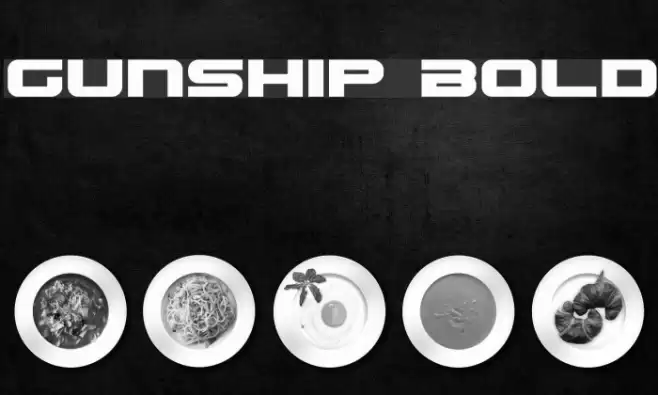 Gunship Bold Fonte examples