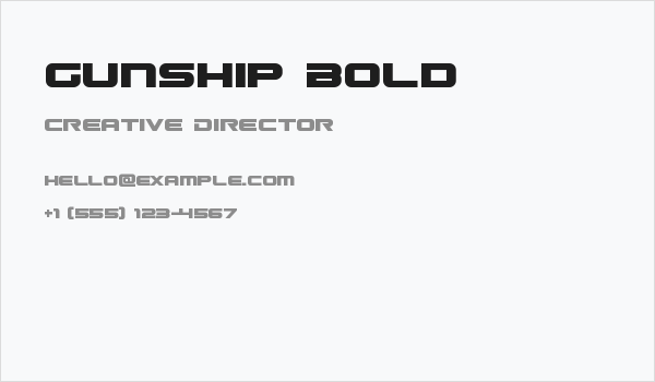 Gunship Bold Business Card