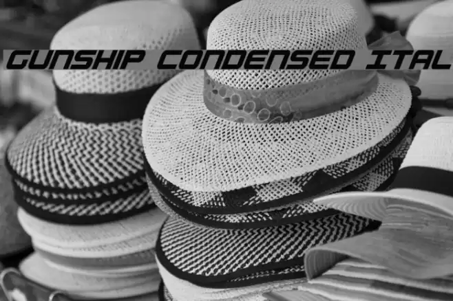 Gunship Condensed Ital Fonte examples