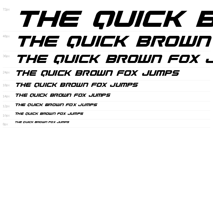 Gunship Condensed Italic Waterfall