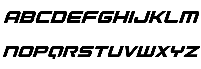 Gunship Condensed Italic Font LOWERCASE