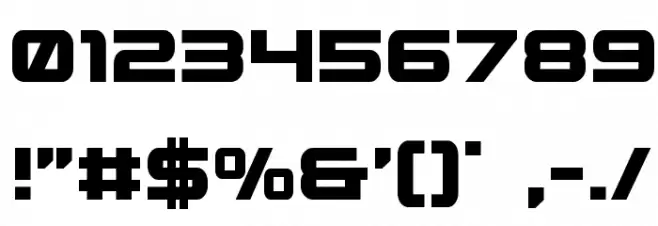 Gunship Condensed Font OTHER CHARS