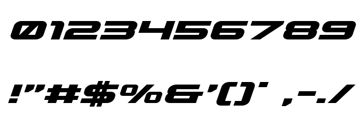 Gunship Expanded Italic Font OTHER CHARS