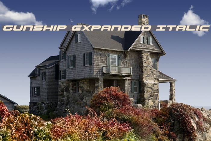 Gunship Expanded Italic Font examples