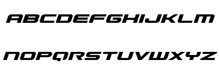 Gunship Expanded Italic Font LOWERCASE