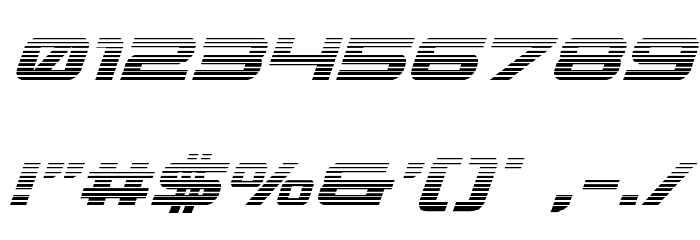 Gunship Gradient Italic Font OTHER CHARS