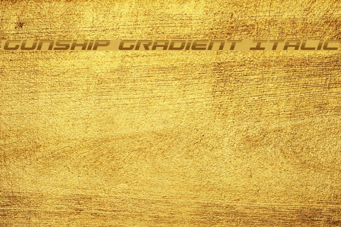 Gunship Gradient Italic Font examples