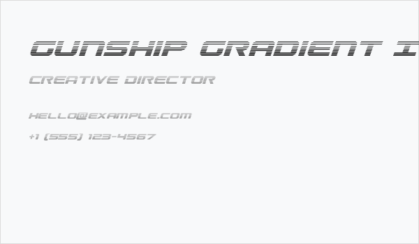 Gunship Gradient Italic Business Card