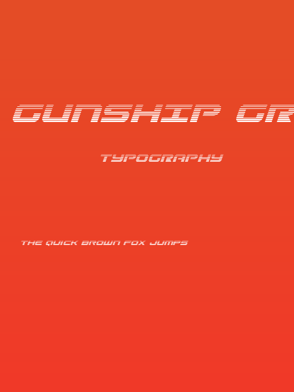 Gunship Gradient Italic Poster