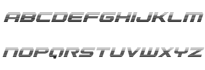 Gunship Gradient Italic Font LOWERCASE