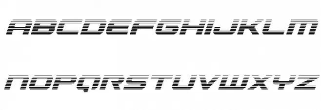 Gunship Gradient Italic Font LOWERCASE
