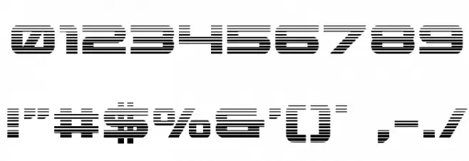 Gunship Gradient Font OTHER CHARS