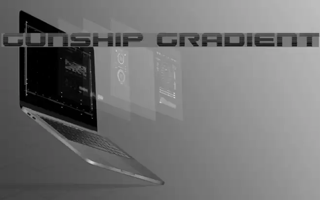 Gunship Gradient Font examples