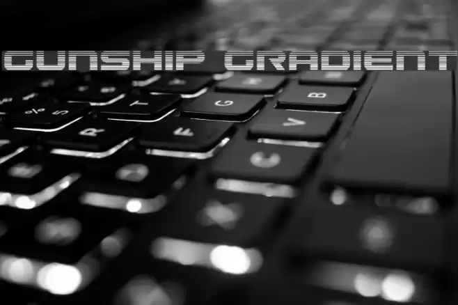 Gunship Gradient Font examples
