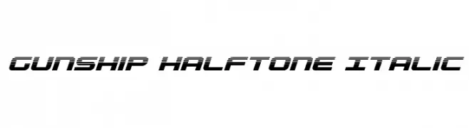 Gunship Halftone Italic  नि: शुल्क फ़ॉन्ट्स डाउनलोड