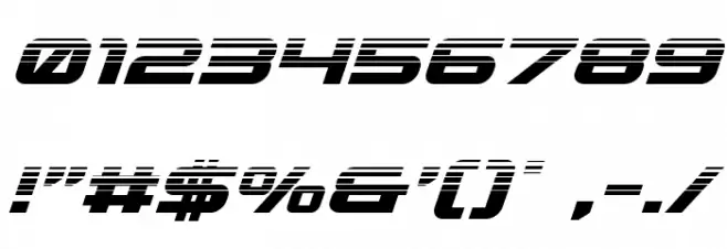 Gunship Halftone Italic Font OTHER CHARS