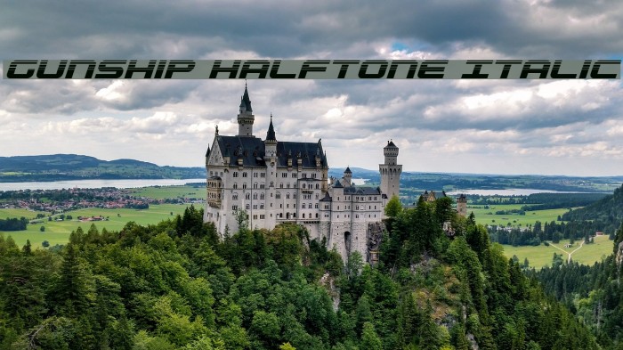 Gunship Halftone Italic Example 1