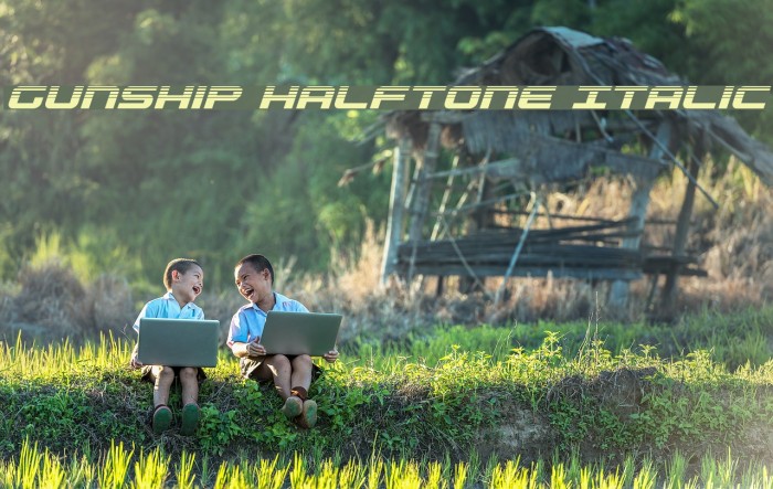 Gunship Halftone Italic Example 3