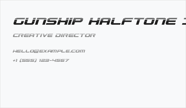 Gunship Halftone Italic Business Card