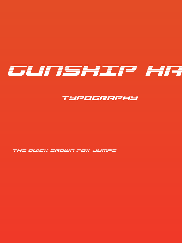 Gunship Halftone Italic Poster