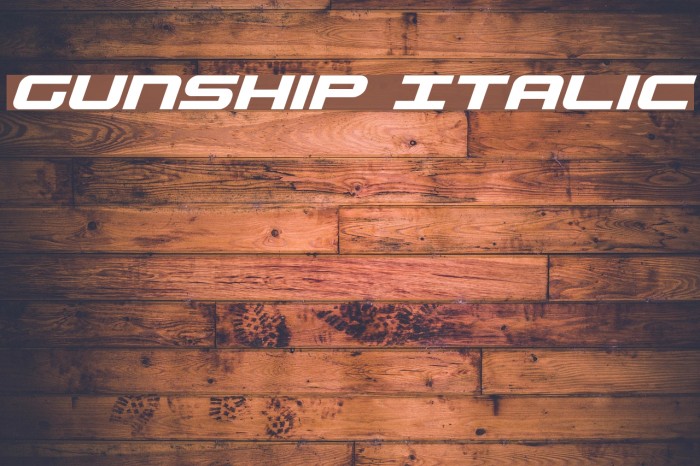 Gunship Italic Font examples