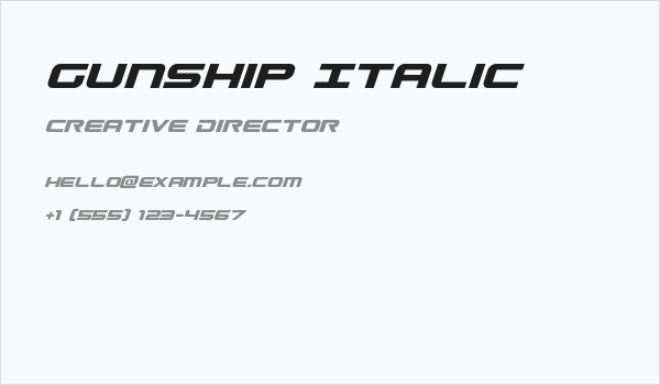 Gunship Italic Business Card