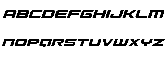 Gunship Italic Font LOWERCASE