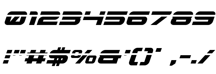 Gunship Laser Italic Font OTHER CHARS