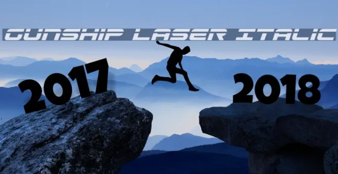 Gunship Laser Italic Example 1
