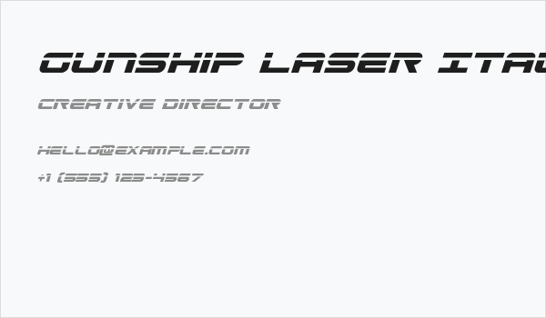 Gunship Laser Italic Business Card