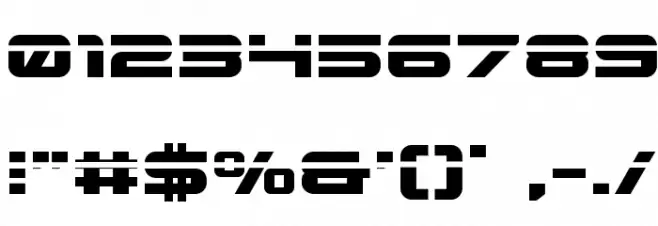 Gunship Laser Font OTHER CHARS