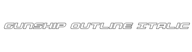 Gunship Outline Italic  les polices de caractères gratuit tlcharger